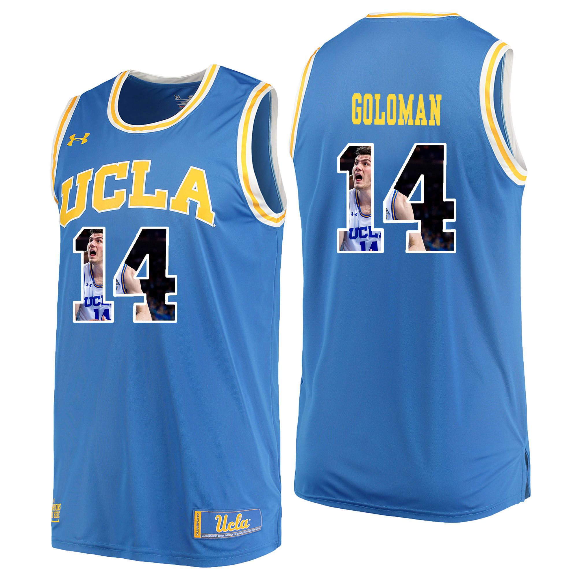 Men UCLA UA #14 Goloman Light Blue Fashion Edition Customized NCAA Jerseys
